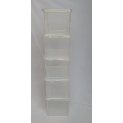 5 Pieces Square-shaped Transparent Storage Bowls - 200 Mls