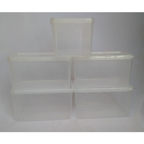 5 Pieces Square-shaped Transparent Storage Bowls - 200 Mls