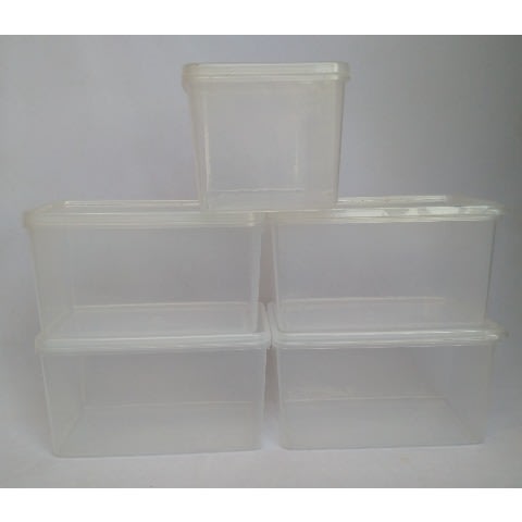 5 Pieces Square-shaped Transparent Storage Bowls - 200 Mls