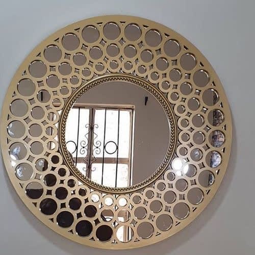 Wall Mounted Decorative Circular Mirror - Gold