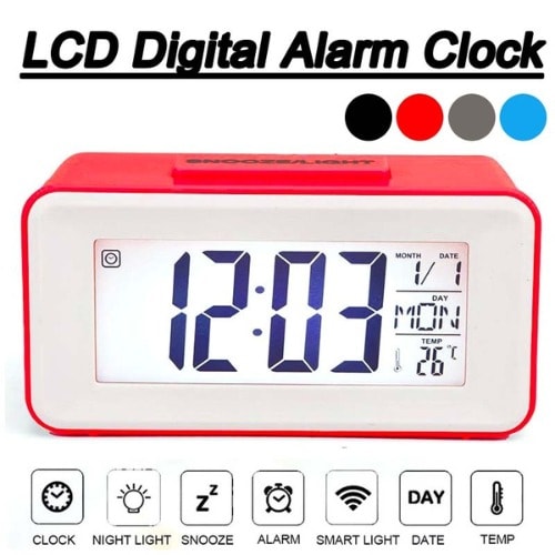 Digital Led Alarm Clock With Week Snooze Thermometer Watch