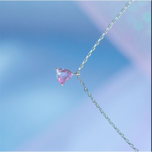 Fashion Love Pendant Multicolor  Necklace- Silver