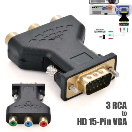 Vga 15-pin To 3 Rca Adapter