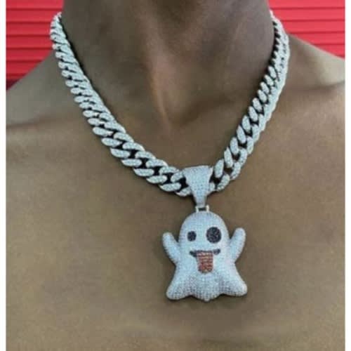 Clown Pendant With Cuban Chain