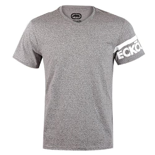 Men's Grey-Marled Print T-Shirt