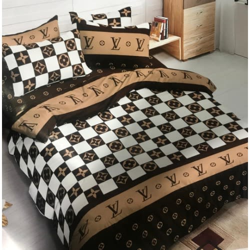 Lv Print Bedspread With Pillow Cases