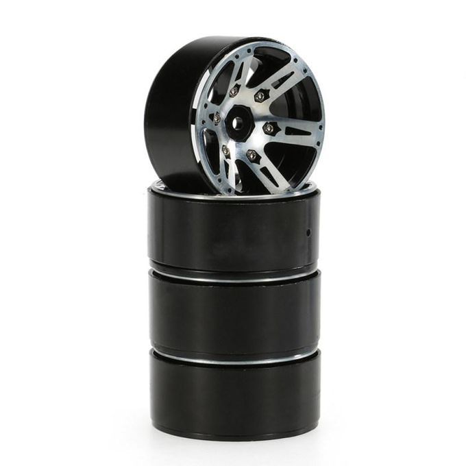 4Pcs/Set 1.9 Inch Weighted Metal Wheel Rim Upgrade-Black