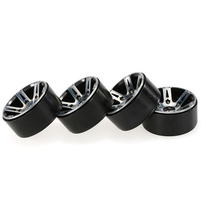 4Pcs/Set 1.9 Inch Weighted Metal Wheel Rim Upgrade-Black