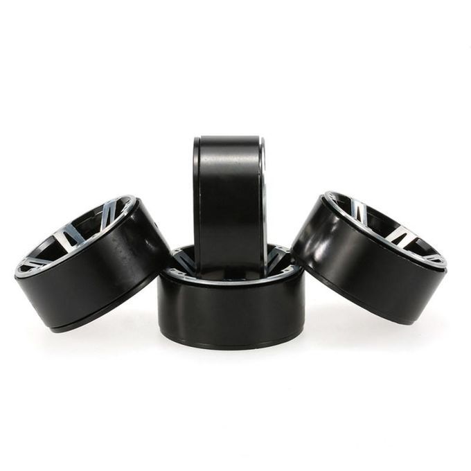 4Pcs/Set 1.9 Inch Weighted Metal Wheel Rim Upgrade-Black