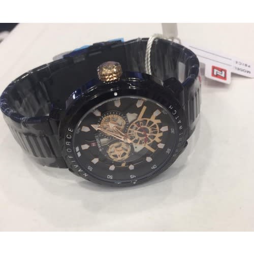 Stainless Steel Chronograph Men's Wrist Watch - Black