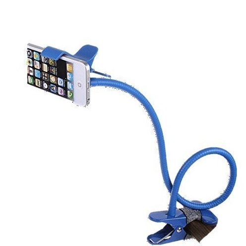 Flexible Mobile Phone Holder Stand With Goose Neck- Blue