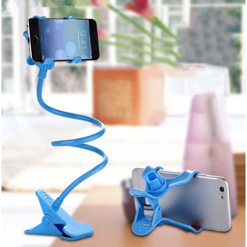 Flexible Mobile Phone Holder Stand With Goose Neck- Blue