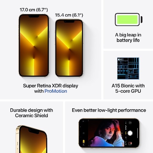 Apple iPhone 13 Pro Max - 6.7" - 128GB ROM - 6GB RAM - 4352mAh - Gold