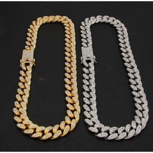 Silver And Gold Steel Cuban Chain