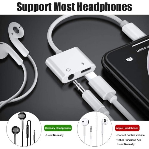 Usb C Digital Audio Adapter, Headphone Adapter Earphone 3.5mm Jack Port Splitter, Support