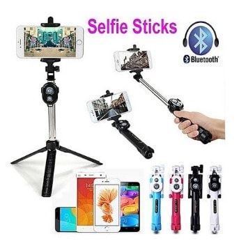 Foldable Bluetooth Shutter Selfie Stick + Tripod Monopod Sticks Rem
