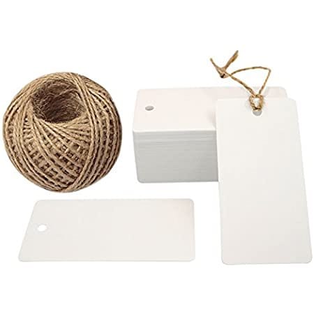 100pcs Kraft Paper Handmade Blank Label With Jute Twine