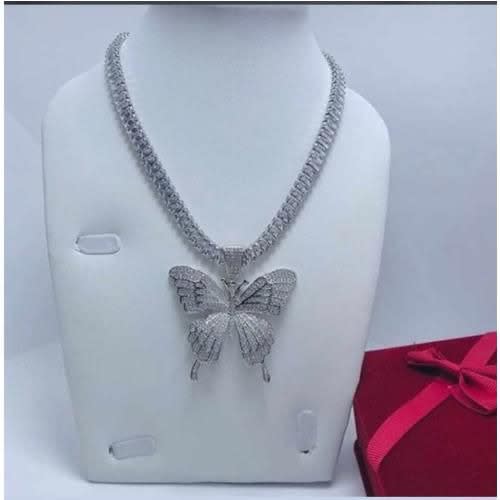 Tennis Chain With Butterfly Pendant