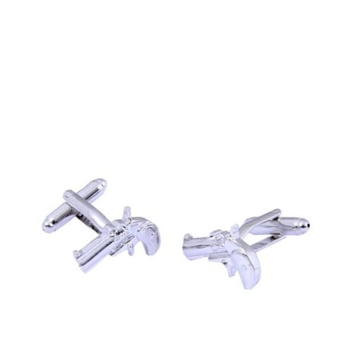 Gunny Shaped Cufflinks - Silver - MC-3990
