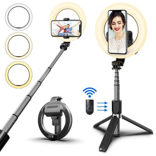 4 In 1 Led Ring Light Wireless Bluetooth Selfie Stick Mini Handheld Tripods