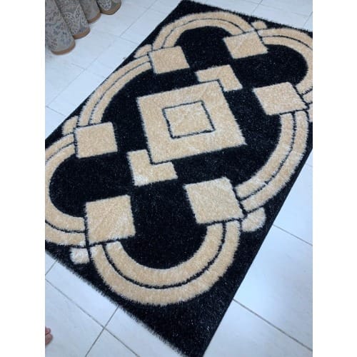 5 By 7ft Pattern Center Shaggy Rug - Multicolor