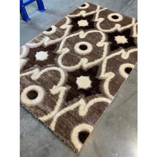 5 By 7ft Pattern Center Shaggy Rug - Multicolor