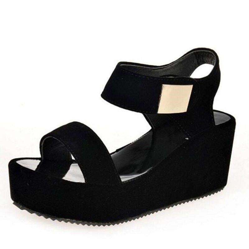 Summer Women Sandals 2022 New Woman Wedges Platform Sandals Fashion Fish Mouth Rome Sandals White Black Women Shoes