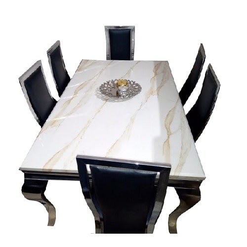 Marble Dinning Table With 6 Beautiful Chairs