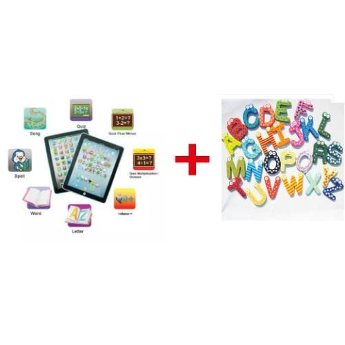 Kids Educational Learning Tablet + A-Z Alphabet Set