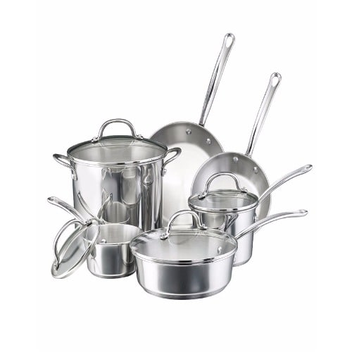 Millennium Stainless Steel 10-Piece Cookware Set -Silver