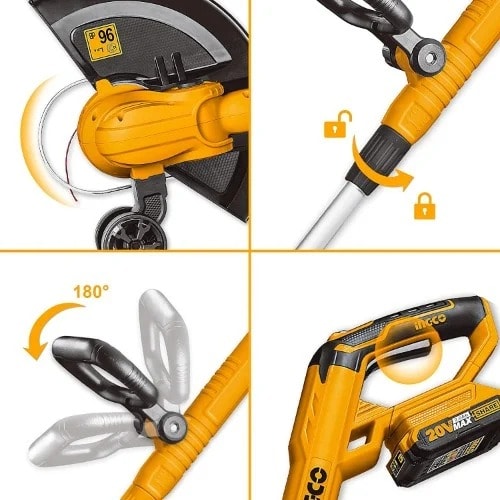 Ingco Lithium-ion Cordless Grass String Trimmer - 20v