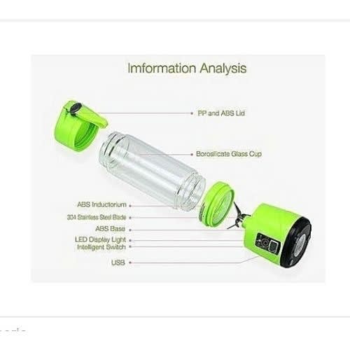 Rechargeable USB Extractor Mini Fruit Juicer Blender - 380ml - 2000mAh