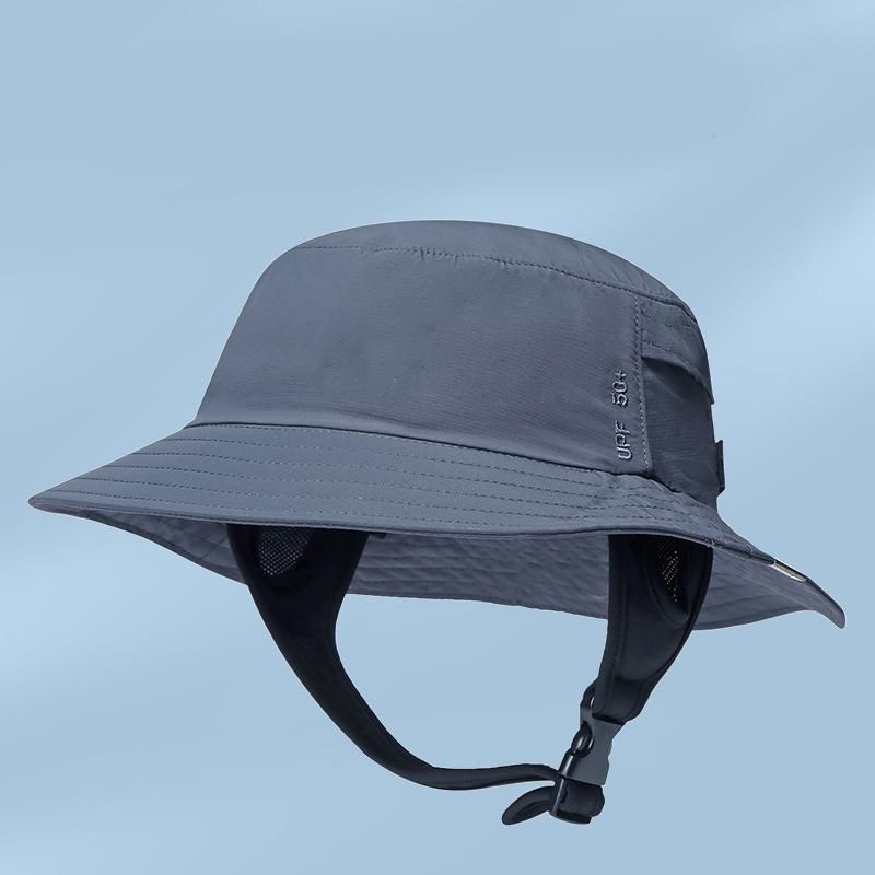 Summer hat Beach sunblock surf hat shade breathable large brim hat black