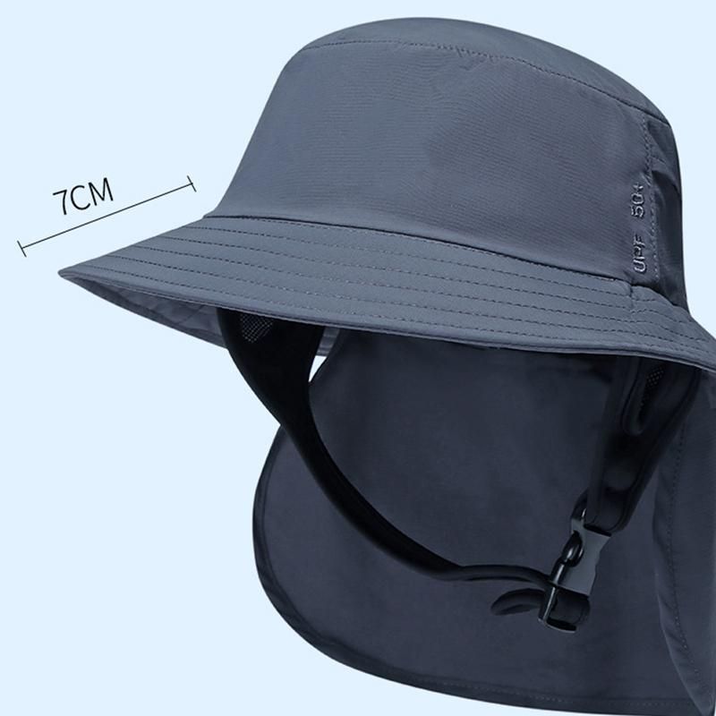 Summer hat Beach sunblock surf hat shade breathable large brim hat black