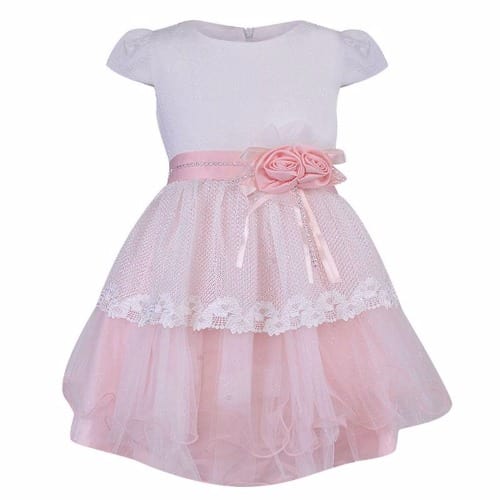 Girls Mesh Tulle Dress - Pink