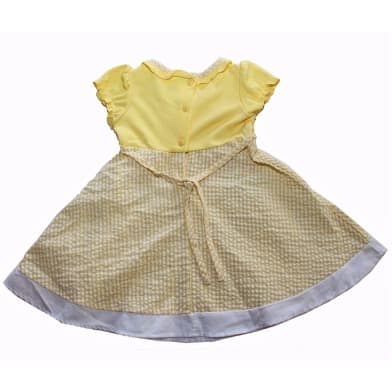Butterfly Floral Cotton Dress - Yellow