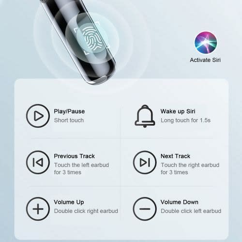 Lp40 Bluetooth 5.0 Waterproof Earphone Touch - Black