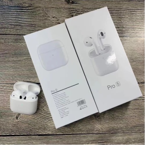 Pro 5 White Generation Bluetooth Earphones 5.0 Noise Reduction