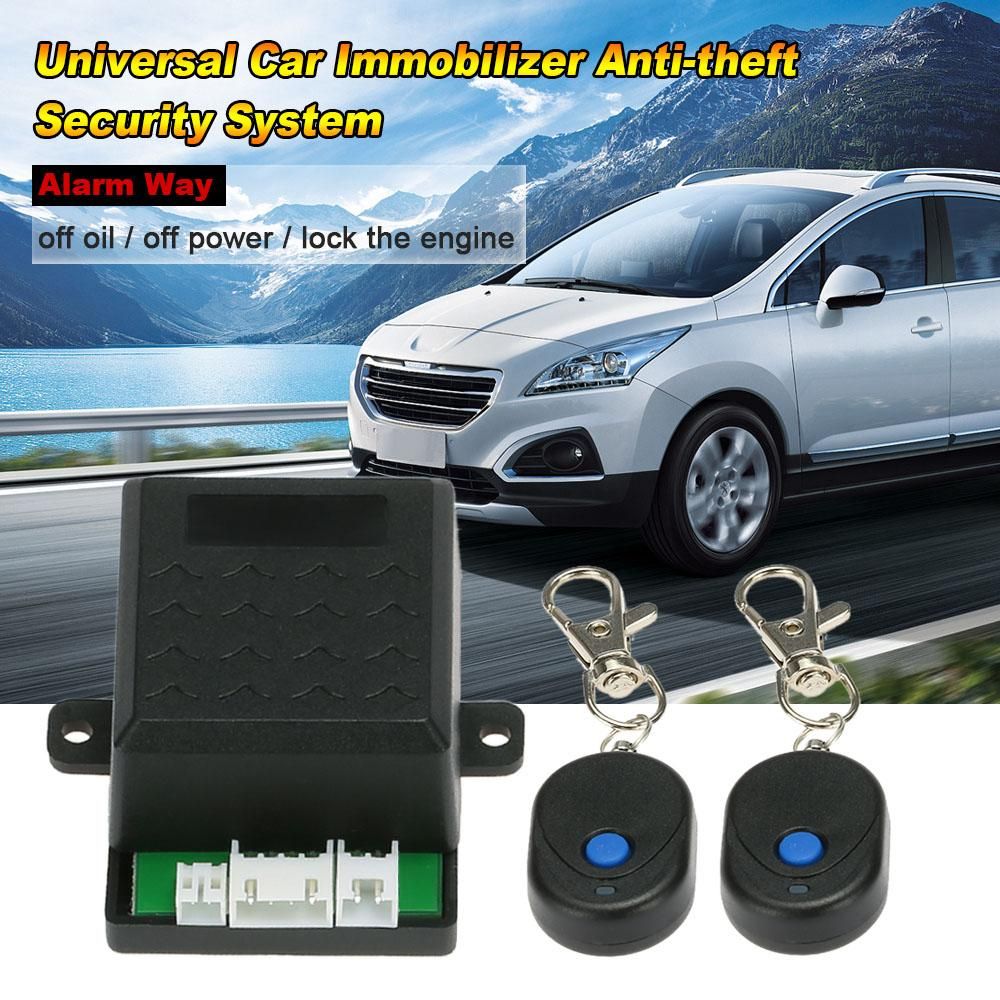 Universal Car Immobilizer Anti Theft Security System Alarm Protection with 2 Remote Controller