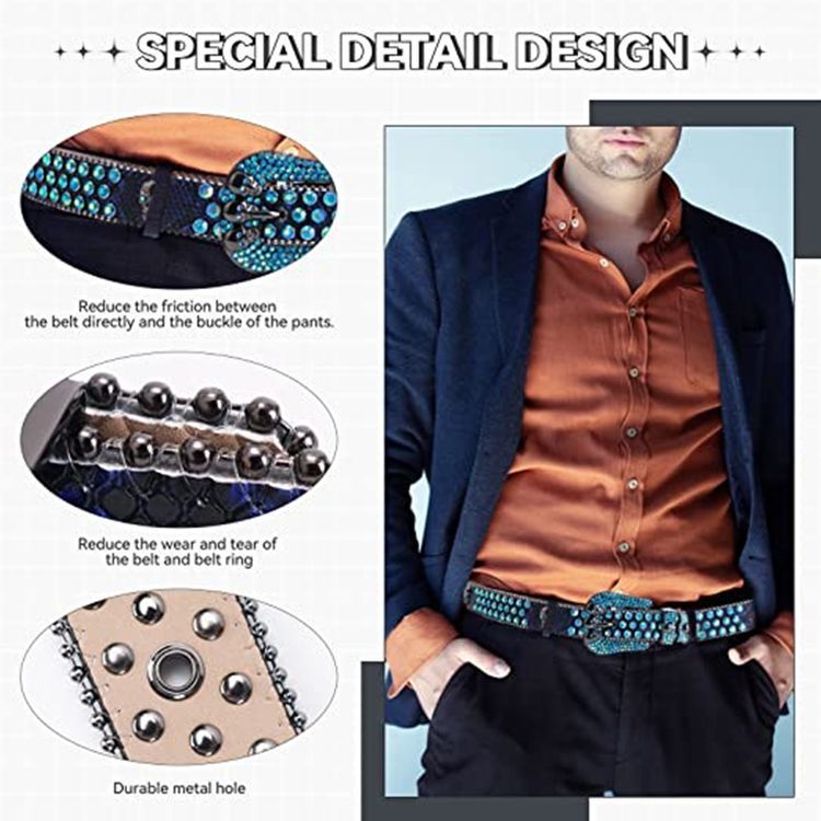 Luxury Designer Belt Punk Diamond Belt Y2K Rhinestone Belt