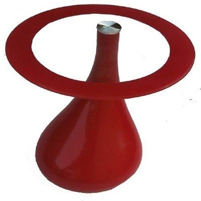 Glass Side Stool - Red