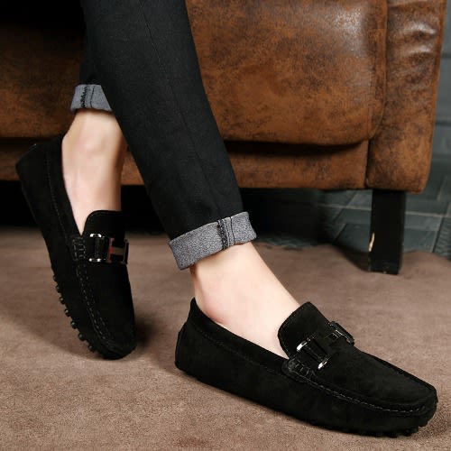 Casual loafers suede shoe - Black