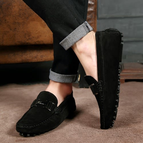 Casual loafers suede shoe - Black