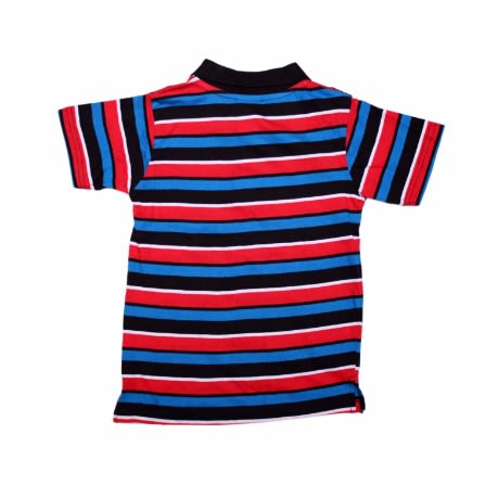 Striped Polo Shirt - Blue & Red