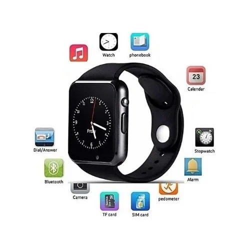 A1 Smart Phone Watch - Sim Card And Memory Card Enabled - Black