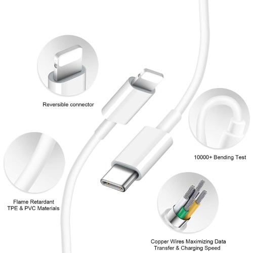 Fast Charger Cable  Usb C To Lighting Cable 6.6ft For iPhone