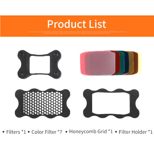 Speedlite Flash Rubber Honeycomb Grid + 7pcs Color Gels Filters