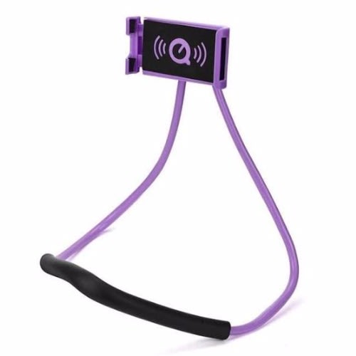 Lazy Phone Holder With Comfortable Neck Clamp - Purple