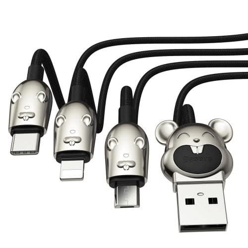 Three Mouse 3-in-1 Cable Usb For M+l+t 3.5a - 1.2m