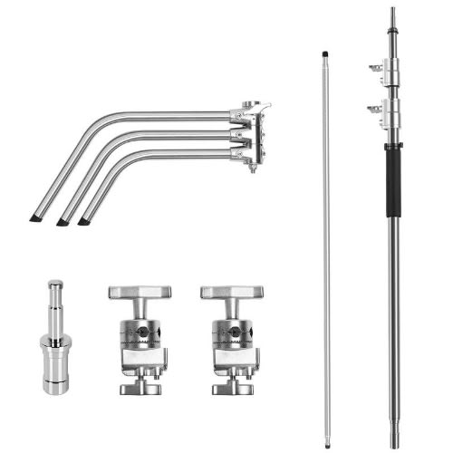 Heavyduty Stainless Steel Backdrop Light Turtle Base C-stand + Hold Arm Grip Head